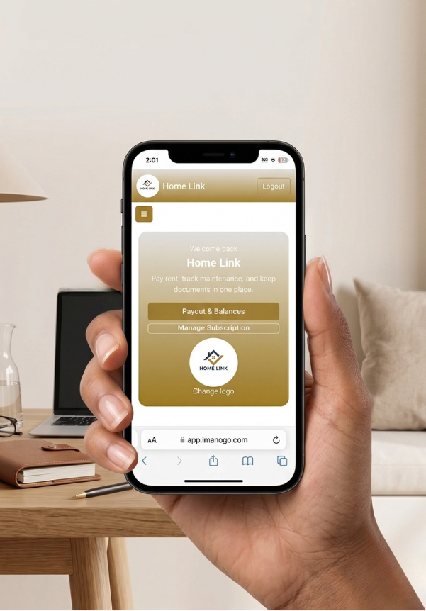 Property management software dashboard