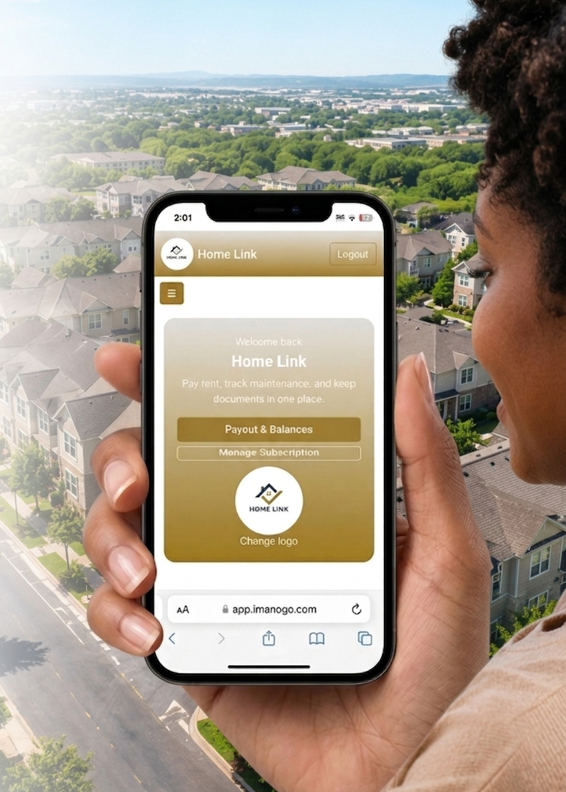 Black woman viewing Imanogo App dashboard features on mobile phone
